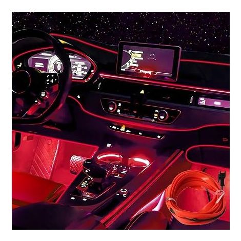 Autobeleuchtung, 5 m LED-Lichtleiste für Autos, 5 V Beleuchtung für Autos, LED-Innenraumbeleuchtung für Autos, Ambientebeleuchtung für den Innenraum (Rot) (1/5)