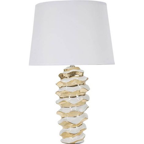 Lampada da tavolo in ceramica e tessuto Glam Space (1/5)