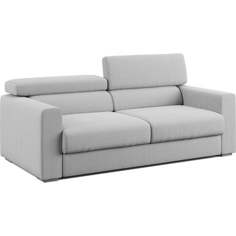 Dylan Sofa mit Bettkastenauszug aus wasserfestem, Baumwollartigem Stoff T13 158 cm grau