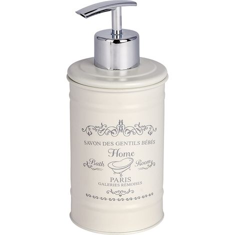 Wenko 22516100 Dispenser Sapone In Home Dispenser di sapone liquido, Capacità 0.350 L, inox, beige, 7 x 8.5 x 16.5 cm (1/4)