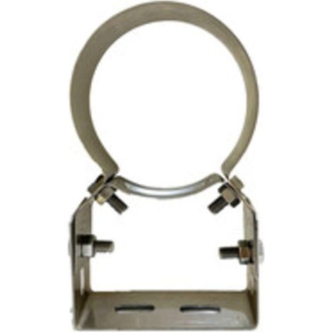 Collare inox con staffa per tubo d 12 cm