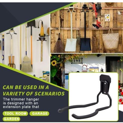 Crochets Muraux De Garage,Crochets Coupe-Bordures,Lourd Support Mural pour Tondeuse à Gazon pour Outils De Jardin, Balais, Pelles, Râteaux（4packs） (1/5)