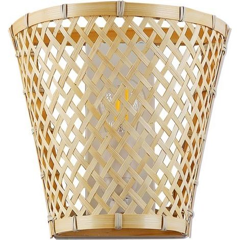 Barcelona Led – Applique murale en osier – Design boho chic – Dimensions 200x130x200mm – Tension 220-240V – Compatible ampoule E27 (1/4)