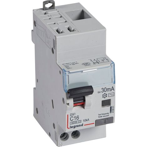 Disjoncteur Différentiel DX3 1P+N Courbe C 16A 30mA 6kA - LEG410801