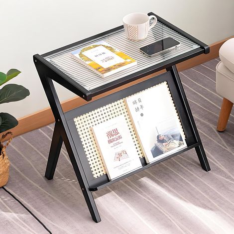 Table à thé simple, table à thé en verre de luxe pour la maison, petite table à thé, table d'appoint pour le thé, table à thé de 55 cm (1/5)