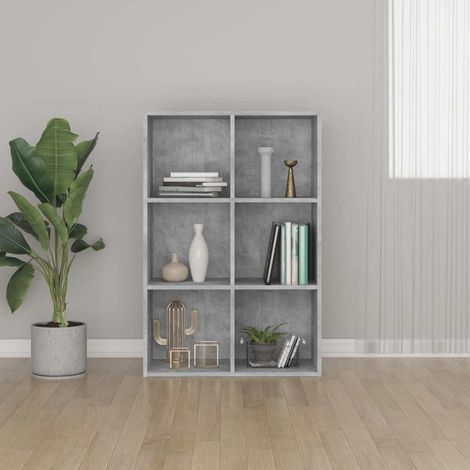 Bibliothèque/Buffet Étagère de Rangement - pour Bureau Salon Chambre Cuisine Gris béton 66x30x97,8 cm Aggloméré BV527367 - BonneVie (1/5)