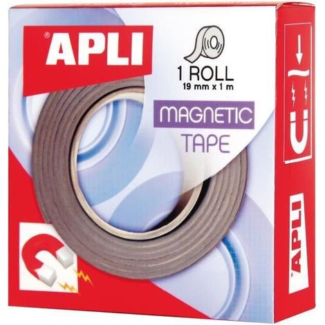 Apli Cinta adhésive magnétique noir 19 mm x 1 m (1/2)