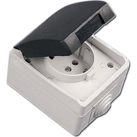 Base per presa elettrica impermeabile TT IP-44 Grigio 70725/40818