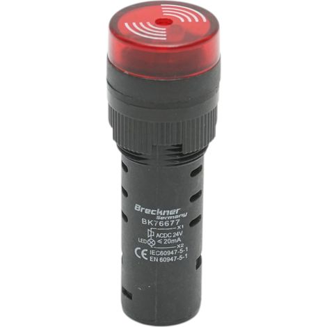 Indicatore di segnalazione LED industriale con cicalino 24V AC/DC 16mm Breckner Germany (1/4)