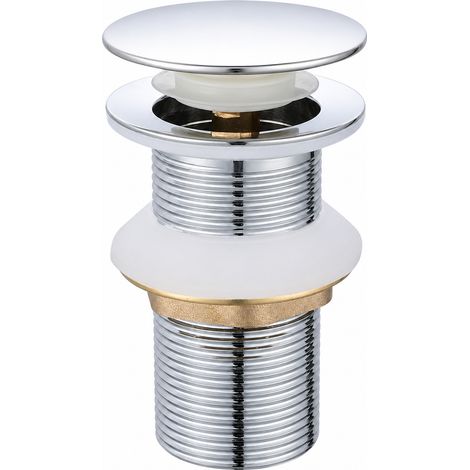 Bonde de Lavabo en Inox à Clapet avec Trop Plein 1 Pouce et Quart (1/5)