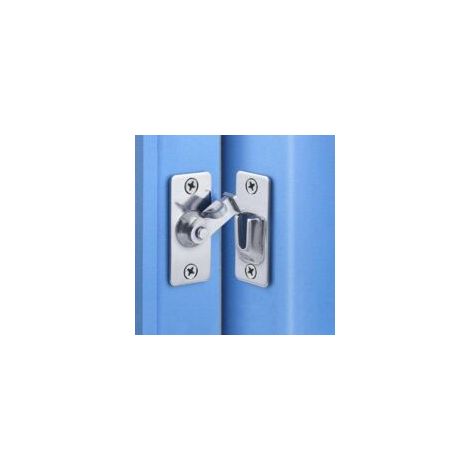 Chiusura a scatto per porta scorrevole in acciaio inox lucido a 90 gradi, 44 x 19 mm di larghezza, acciaio inox ad angolo retto, serratura ad angolo retto, anello pieghevole, porta scorrevole - Crezuo (1/4)