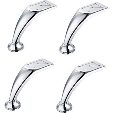 Patas cromadas plateadas – armario/sofá/mueble – kit de herrajes – 11,2 cm