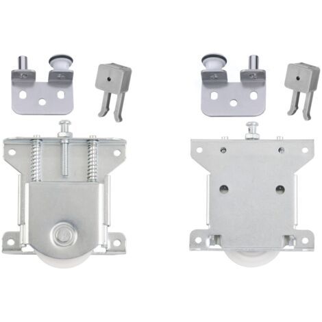 2 Paires Roulette Porte Coulissante Placard,Roulette de Coulissante,Rouleau Placard,Meubles Roues Coulissante,pour Armoires, Fenêtres, Portes Coulissantes (Argent) (1/5)