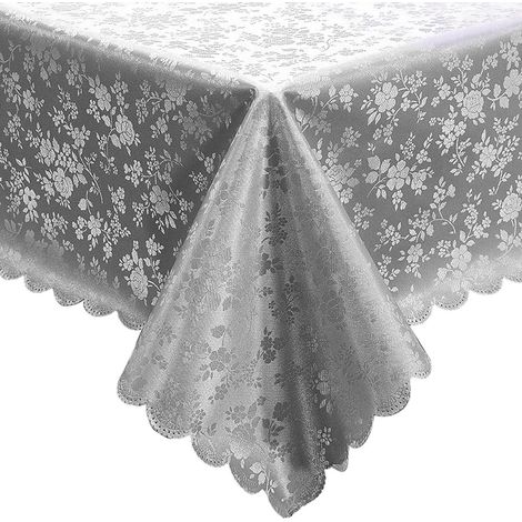 Abwaschbare Tischdecke 140x180cm Grau Rechteckig Wetterfest Outdoor & Indoor