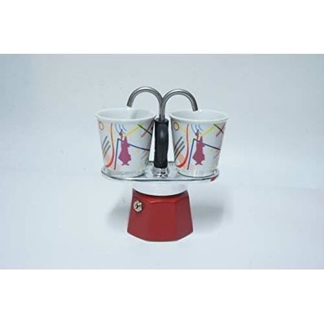 1 cafetière espresso, design rouge compact, réservoir amovible, filtre remplaçable, idéale pour cuisine ou bureau