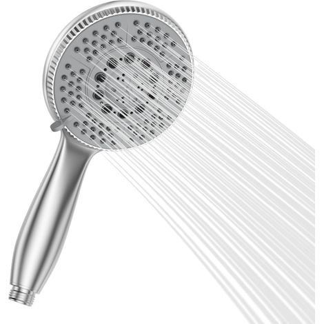 Cabezal de ducha de 5 modos - Cabezal de ducha de masaje de alta presión con ahorro de agua - Cabezal de ducha cromado de 120 mm para baño - Fácil instalación sin herramientas (1/5)