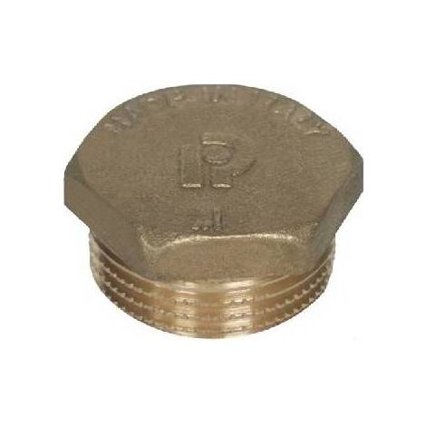 BOUCHON MÂLE HEXAGONAL EN LAITON JAUNE Taille : 1/4