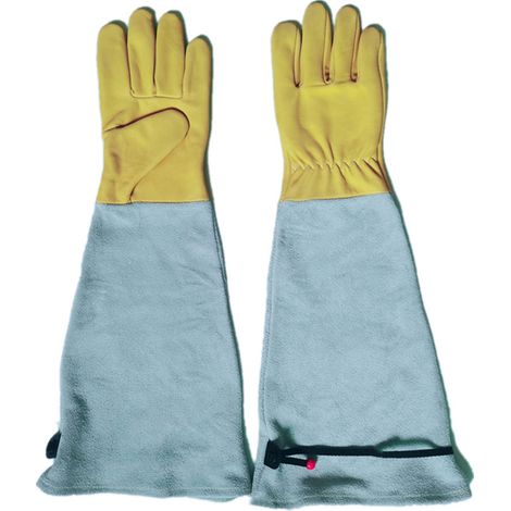 Gants de jardin en peau de mouton, protection pour les travaux de jardinage, résistants aux coupures et aux perforations, longs (1/5)