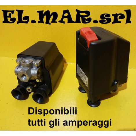 Pressostato Trifase Salvamotore Incorporato 4 Vie protezione termica compressore  4-6,3 A
