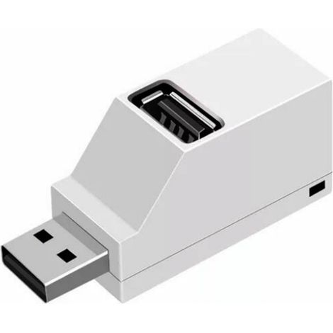 Hub répartiteur USB 2.0 3 en 1 en ABS, mini rallonge à branchement direct, accessoires informatiques (blanc 2.0) (1/5)