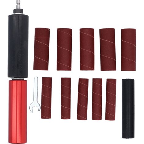 Beyamis Adaptateur pour ponceuse à broche, mandrin de 3/8 po en alliage d'aluminium, kit de ponçage pour bois et métal (1/5)