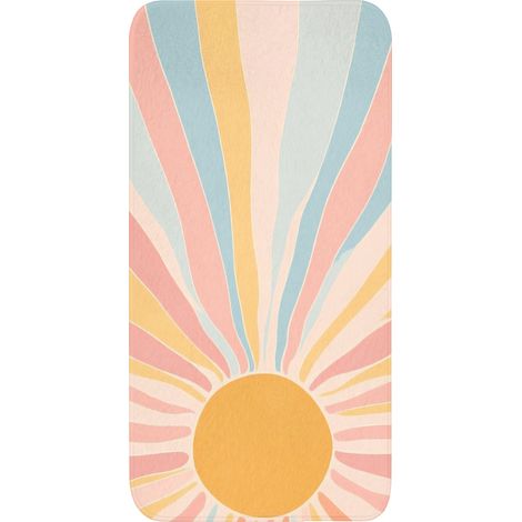 TAPIS DE TOILETTE Illustration - Soleil - Couleurs pastel 60x120 cm
