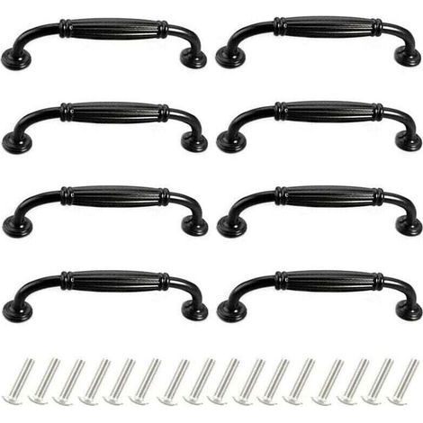 Lot de 8 Poignées de Portes Meubles 96mm en Alliage d'Aluminium Poignee pour Placard Tiroir Moderne avec Vis (1/4)
