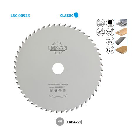 Hoja de metal duro multimaterial para herramienta eléctrica/sierra ingletadora - Ø 235 mm - espesor. 2,0/1,4 - otros. 30 mm - 90 dientes -LEMAN - 923.235.3090 (1/2)