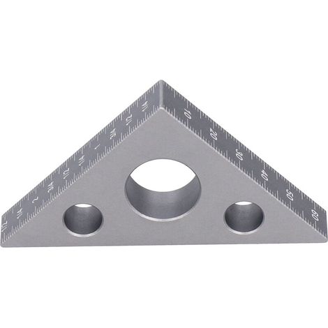 Regla triangular plateada de aleación de aluminio grueso de alta dureza Regla de altura de aleación de aluminio grueso Herramienta de medición de carpintería métrica e imperial A (1/4)