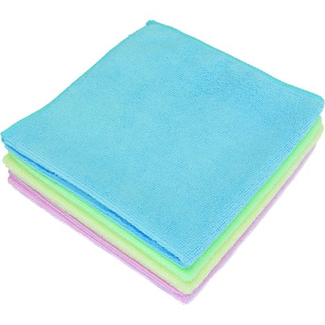 Sachet 10 Lavettes Microfibre Tricot FIRST Bleues - Tricotage Bouclettes - Absorption Optimale Sec/Humide - 38x38 cm - Usage Pro (1/2)