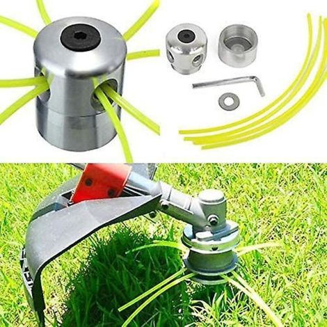 Set mit 2 universellen Aluminium-Freischneiderköpfen – Doppelfadenkopf – Nylonfadenspule – Freischneiderzubehör (1/4)