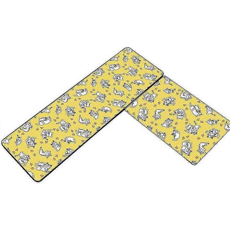 Lot de 2 tapis à motifs de chats, décoration moderne pour salon, chambre ou maison, doux et antidérapants, parfaits pour les enfants. (1/5)