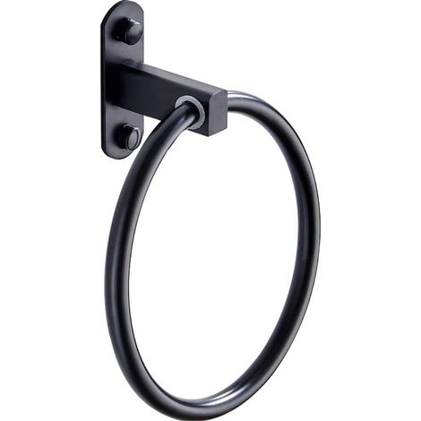 Toallero,Barra de toallas redonda de aluminio,Montaje en pared para lavadero,Estante para colgar en el baño,Accesorios de baño (1/2)