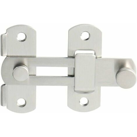 Pair Verrou de Porte Coulissante Serrure de Porte Loquet à Bascule Boulon de Verrouillage de Boucle avec Vis pour Porte, Fenêtre, Placard et Jardin, Finition Brossée en Acier Inoxydable, EMS9500-LS S' (1/5)