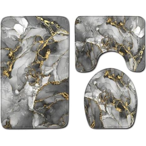 Lot de 3 tapis de bain antidérapants absorbants, dimensions 50x80 cm, pour salle de bain (1/4)