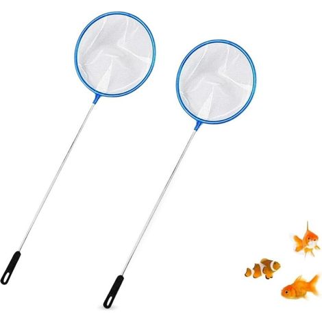 Set mit 2 feinmaschigen Aquariumnetzen – Ideal für Fische und zur Reinigung – Gesamtlänge 36 cm – Durchmesser 11,5 cm – 2 Stück, zufällige Farbauswahl (1/4)