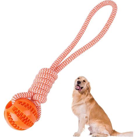Hundeball mit Seil, interaktives Hundespielzeug, mit Seil, 5 cm (1/5)