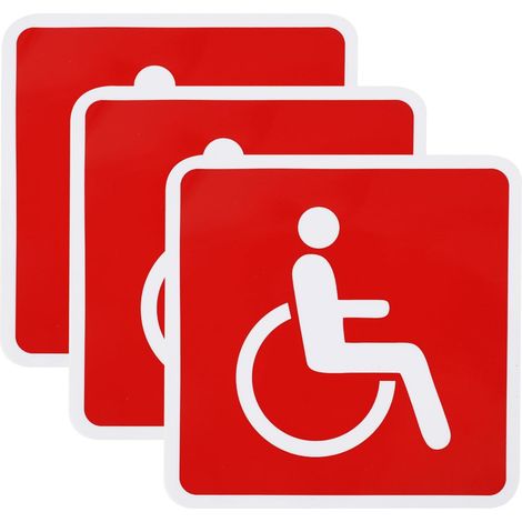 Lot de 2 panneaux magnétiques 13 x 13 cm autocollants pour fauteuil roulant – Panneaux de signalisation pour personnes handicapées, adhésifs de haute qualité pour voiture et transport (1/5)