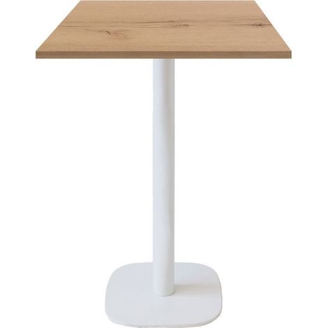 Mange-debout 60 x 60 cm - modèle Round pied blanc chêne delano