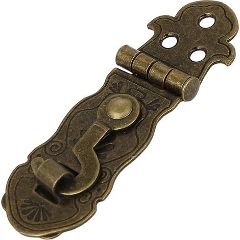 Verrou vintage en bronze antique pour coffres, valises et boîtes, fermoir décoratif pour meubles en bois, design rétro, matériau en fer (1/4)