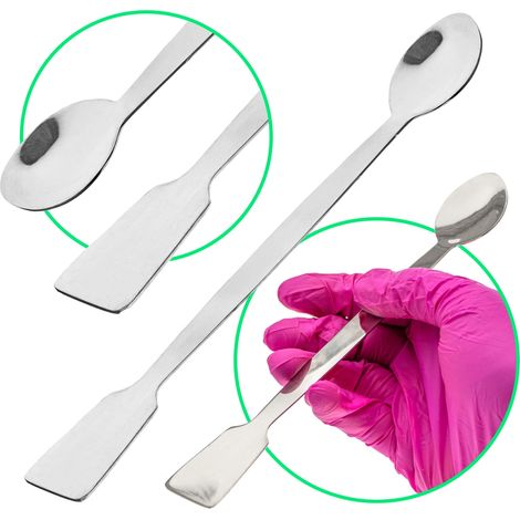 Spatule-cuillère chimique double face Bochem, acier 18/10, longueur 210 mm (1/3)