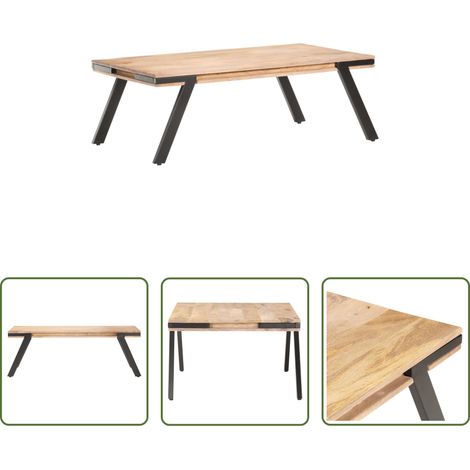 Holzbeistelltisch - Couchtisch 114x65x40 cm Mango Massivholz (1/5)