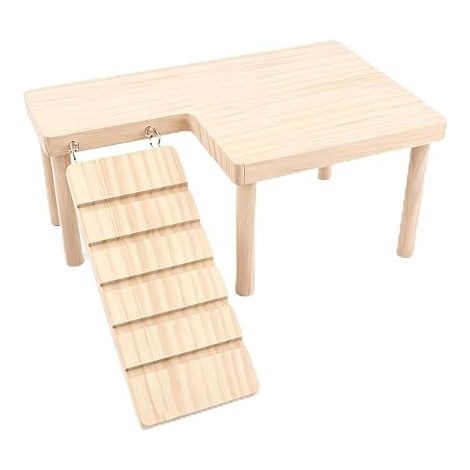 Plateforme en Bois pour Hamster 28x17x13,5cm, Accessoire pour Cage, Adapté aux Hérissons et Rongeurs (1/5)