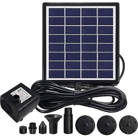 Fontaine solaire bassin extérieur, jet d'eau photovoltaïque 4W, pompe flottante pour étang, déco jardin autonome, kit énergie renouvelable pour pièce d'eau. (1/5)