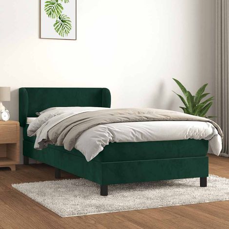 Boxspringbett mit Matratze Dunkelgrün 100x200 cm Samt (1/5)