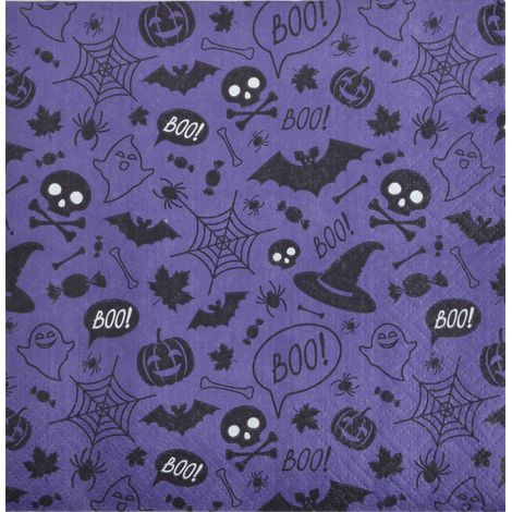 Lot de 20 serviettes en papier Motif halloween