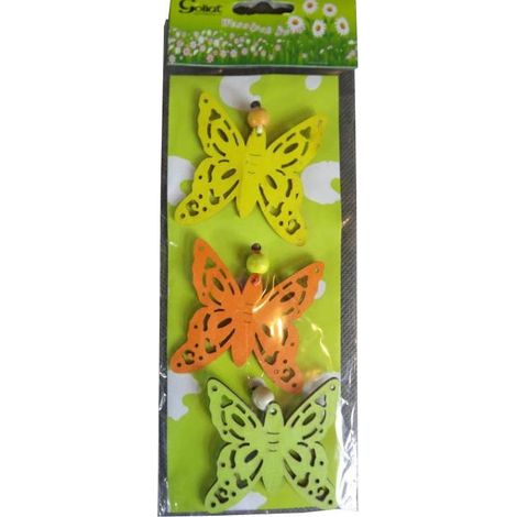 Mariposas - colgantes de madera, juego de 3