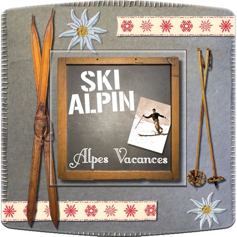 Interrupteur décoré ski alpin