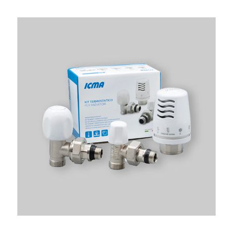 Kit Termostatico A Squadra Tulipano Icma 1/2" (1/3)