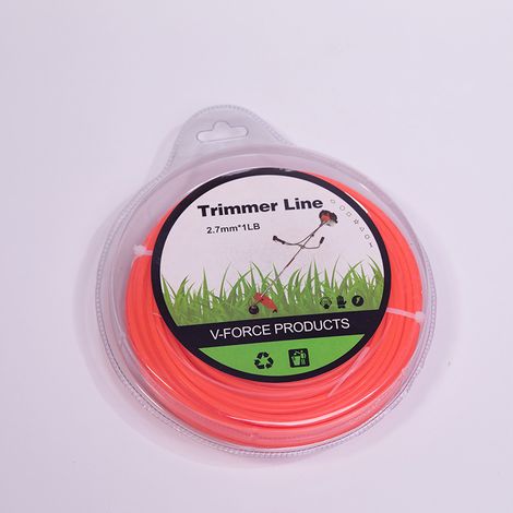 Bobina di filo per tosaerba da 2,4 mm x 100 m, filo rinforzato da 2,4 mm per giardinaggio e diserbo (2,4 mm x 100 m, rotondo, arancione) (1/5)
